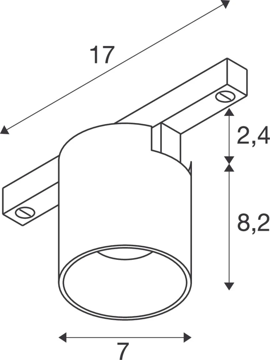 FIXT-IT!, 48V, DALI, rond, surface mounted track, spot, 2700K, 6,6 W,