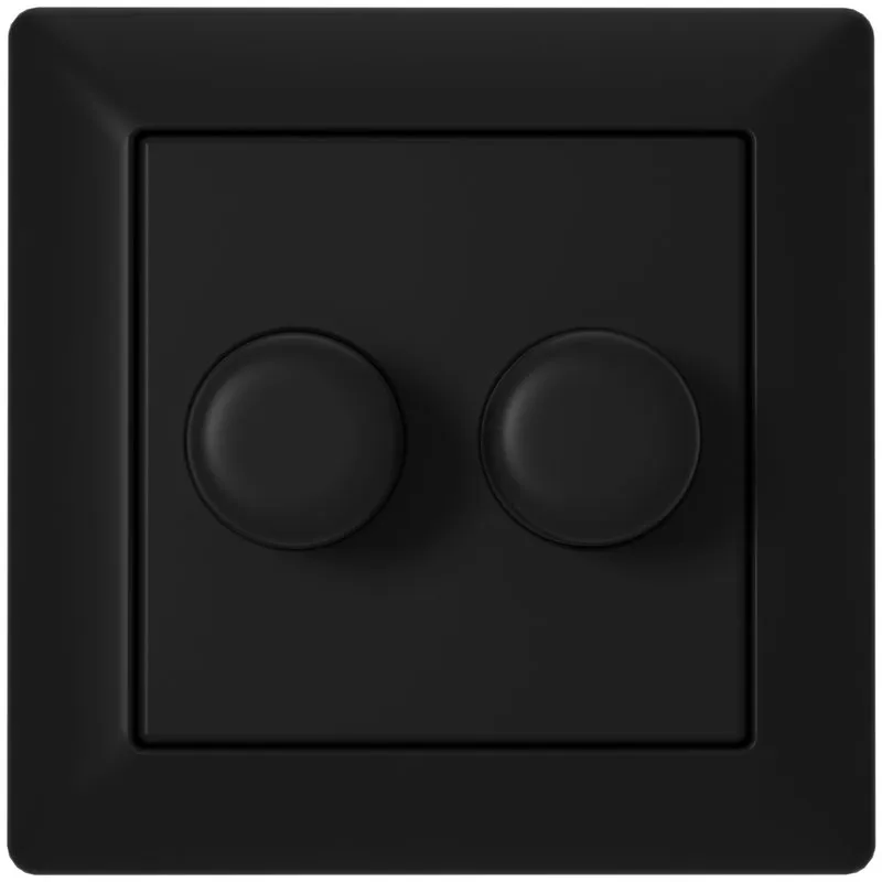 Duo dimmerknop GIRA/JUNG/Merten zwart incl. centraalplaat en raamwerk