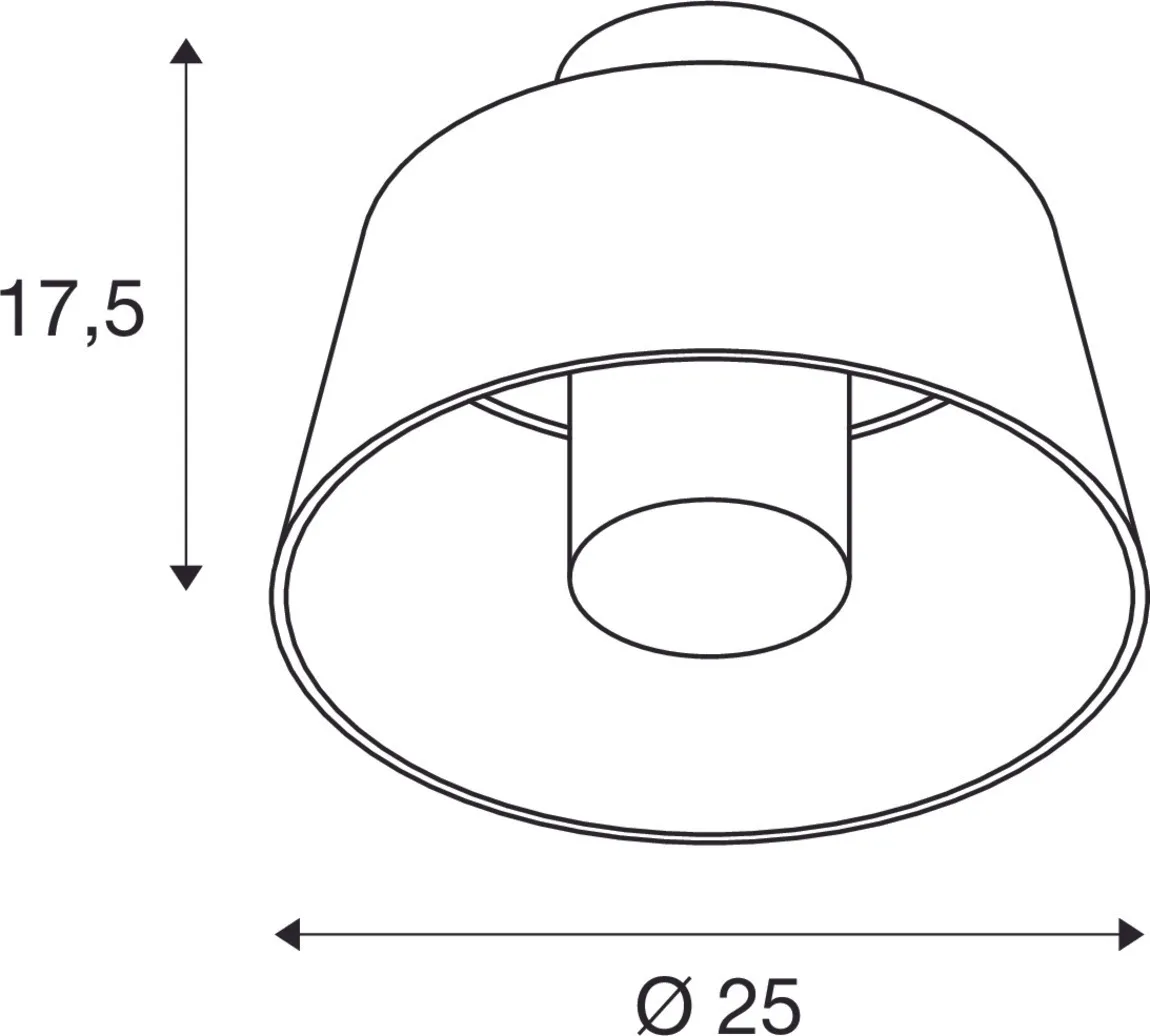 PHOTONI, plafondopbouwarmatuur, conisch, 1 x max. 13 W, E27, zwart
