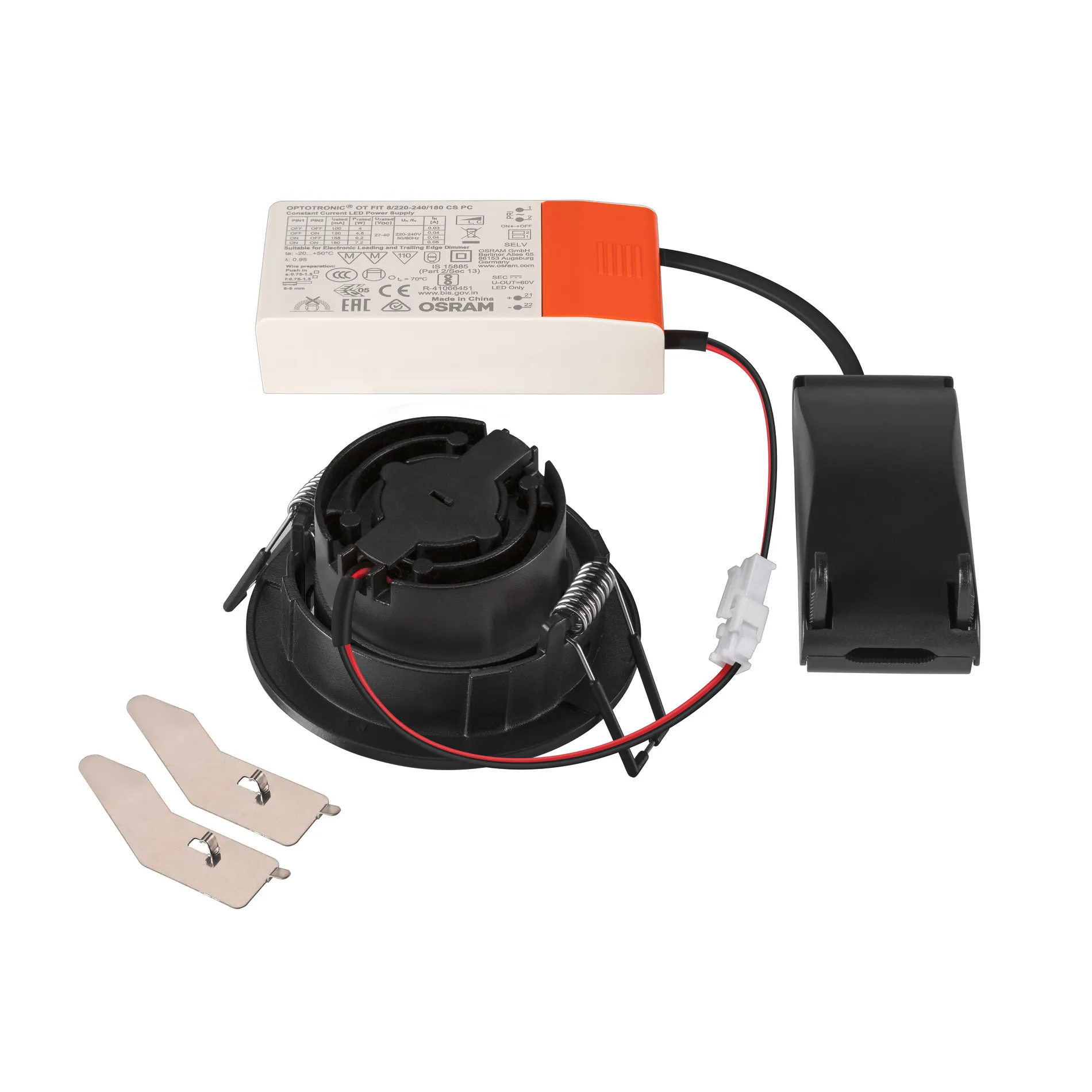 NEW TRIA® UNIVERAL 68, plafondinbouwlamp, 2500/3000/4000K, 38°, IP20,