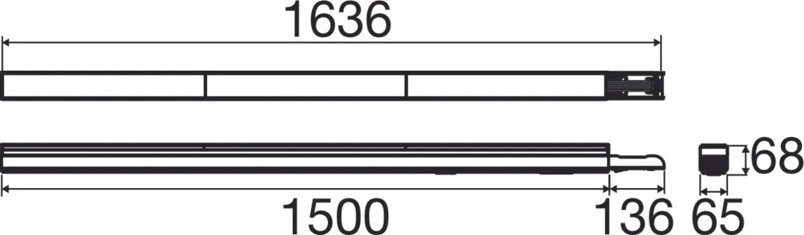 EASYLIGHT, 1500 86 830/840/865 MB WH ML DALI2 Trunking System 1500mm