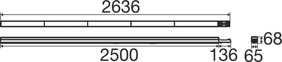 EASYLIGHT, 2500 140 830/840/865 OVAL WH ML DALI2 Trunking System 2500m