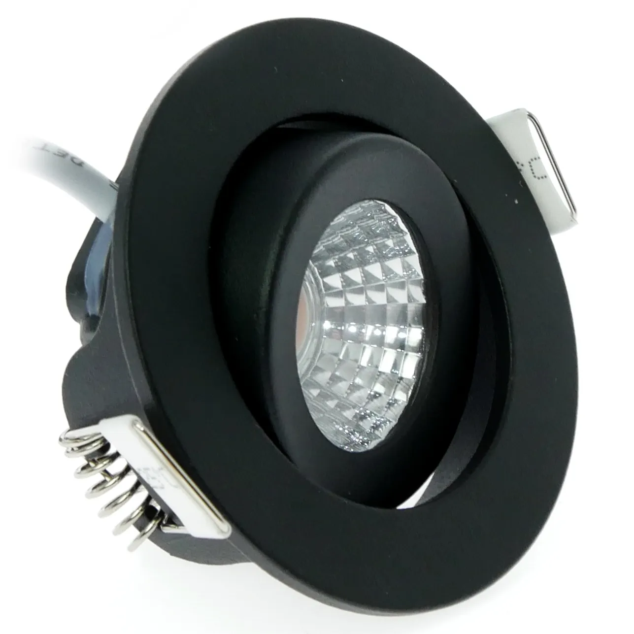 Led inbouwspot dimbaar kleine inbouwdiepte warm wit/2700K rond zwart