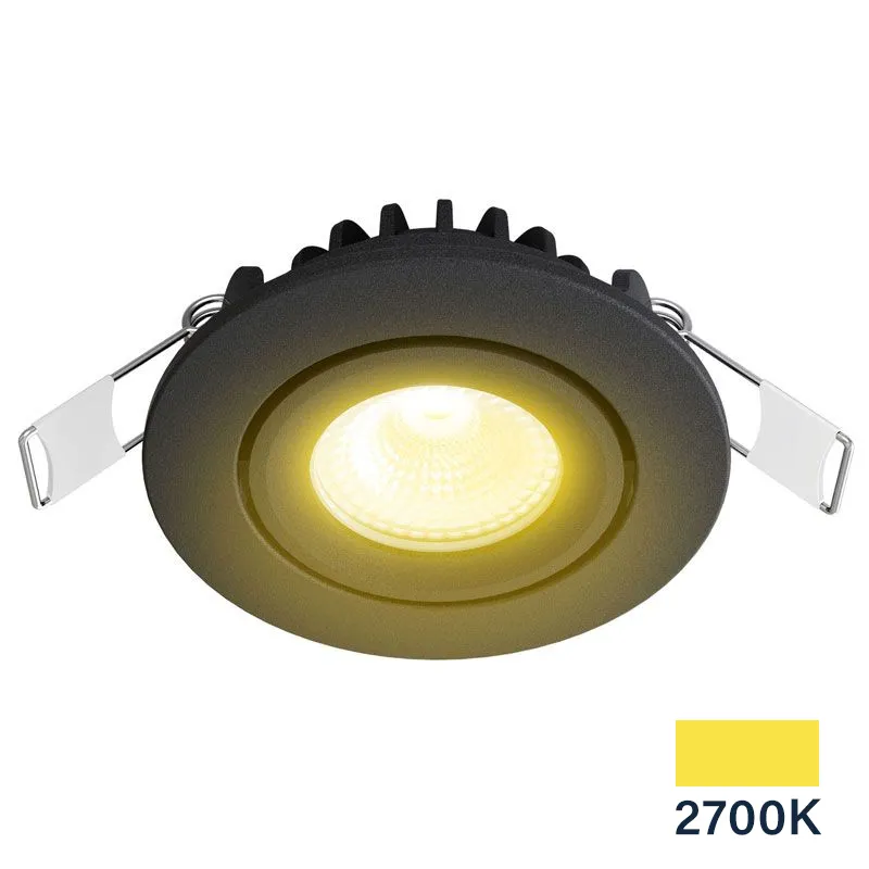 Led inbouwspot dimbaar kleine inbouwdiepte warm wit/2700K rond zwart