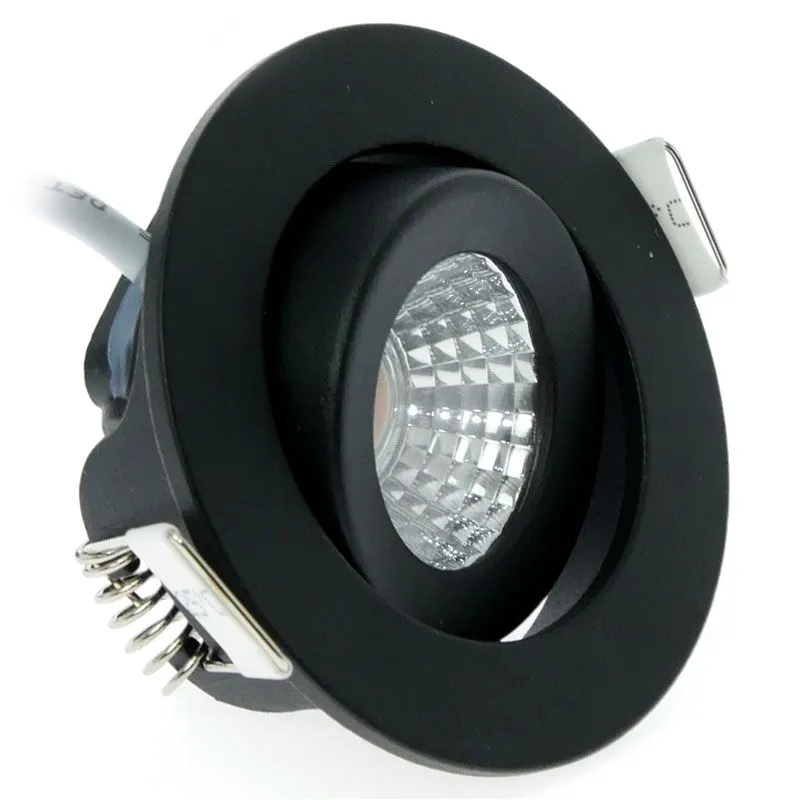 Led inbouwspot dimbaar kleine inbouwdiepte warm wit/2700K rond zwart