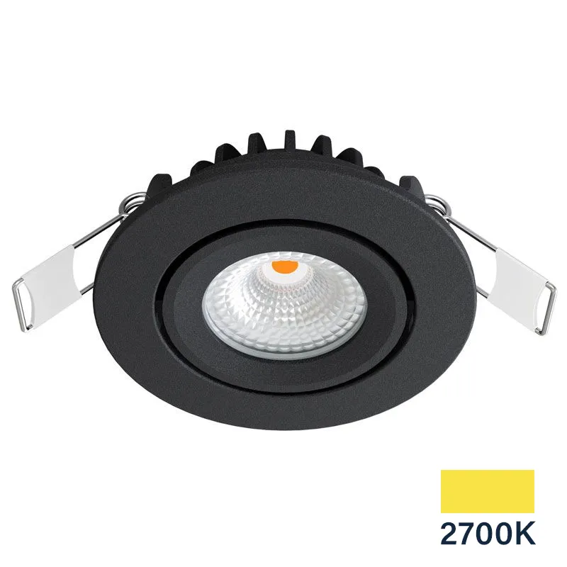 Led inbouwspot dimbaar kleine inbouwdiepte warm wit/2700K rond zwart