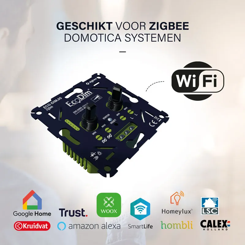 ECO-DIM.05 WiFi led dimmer duo 2x0-100W fase afsnijding (RC)