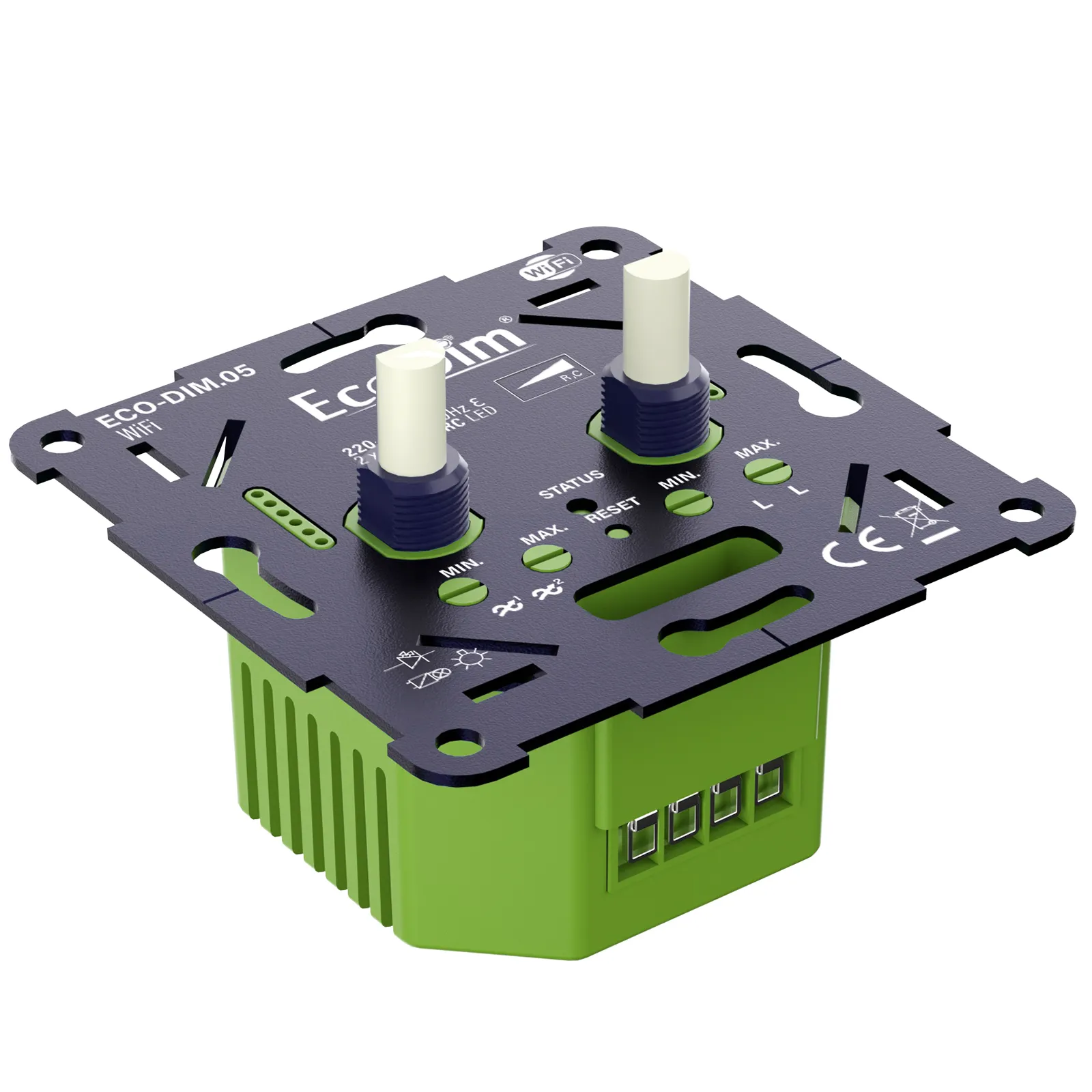 ECO-DIM.05 WiFi led dimmer duo 2x0-100W fase afsnijding (RC)