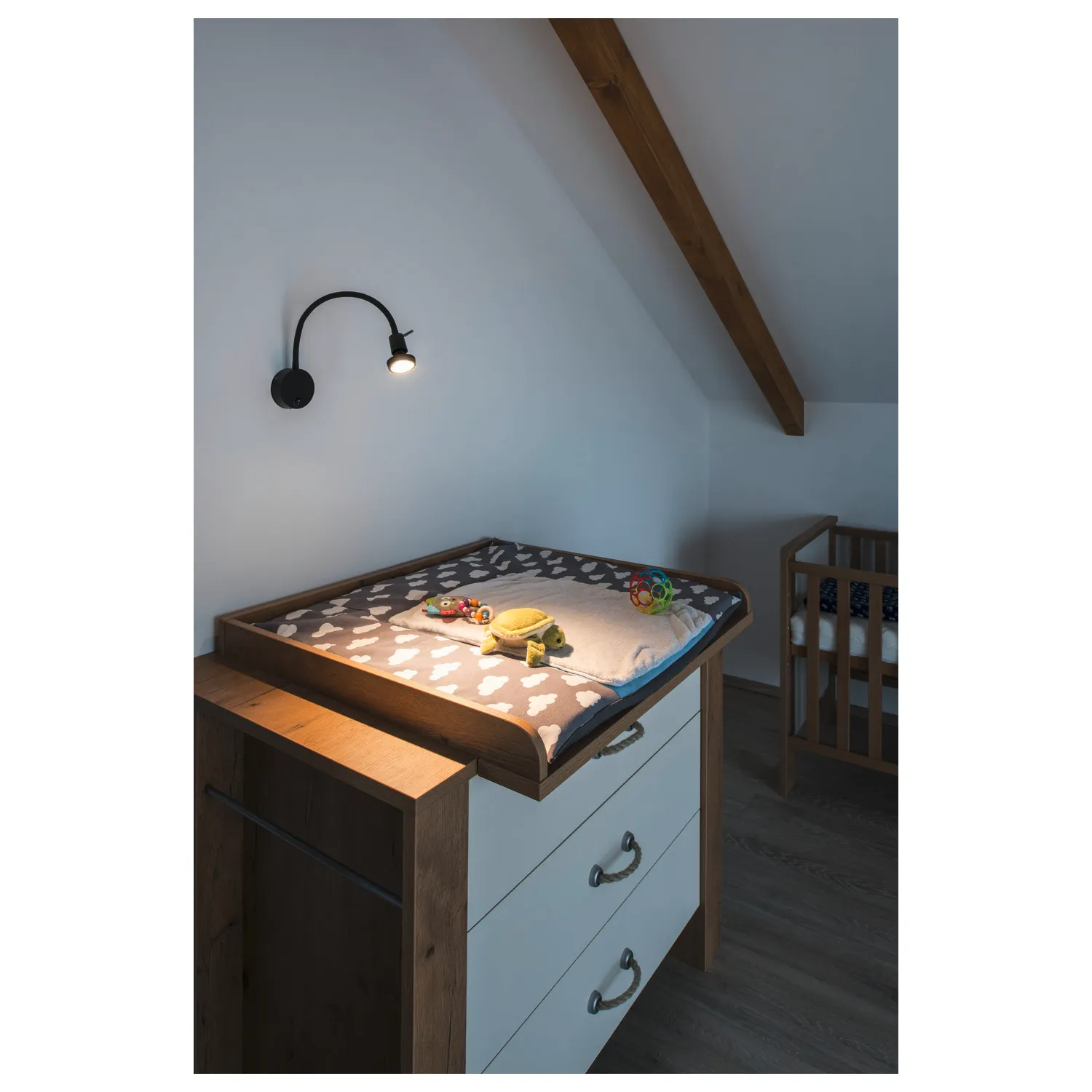 DIO FLEX PLATE QPAR51 WL, wandopbouwarmatuur voor binnen, zwart