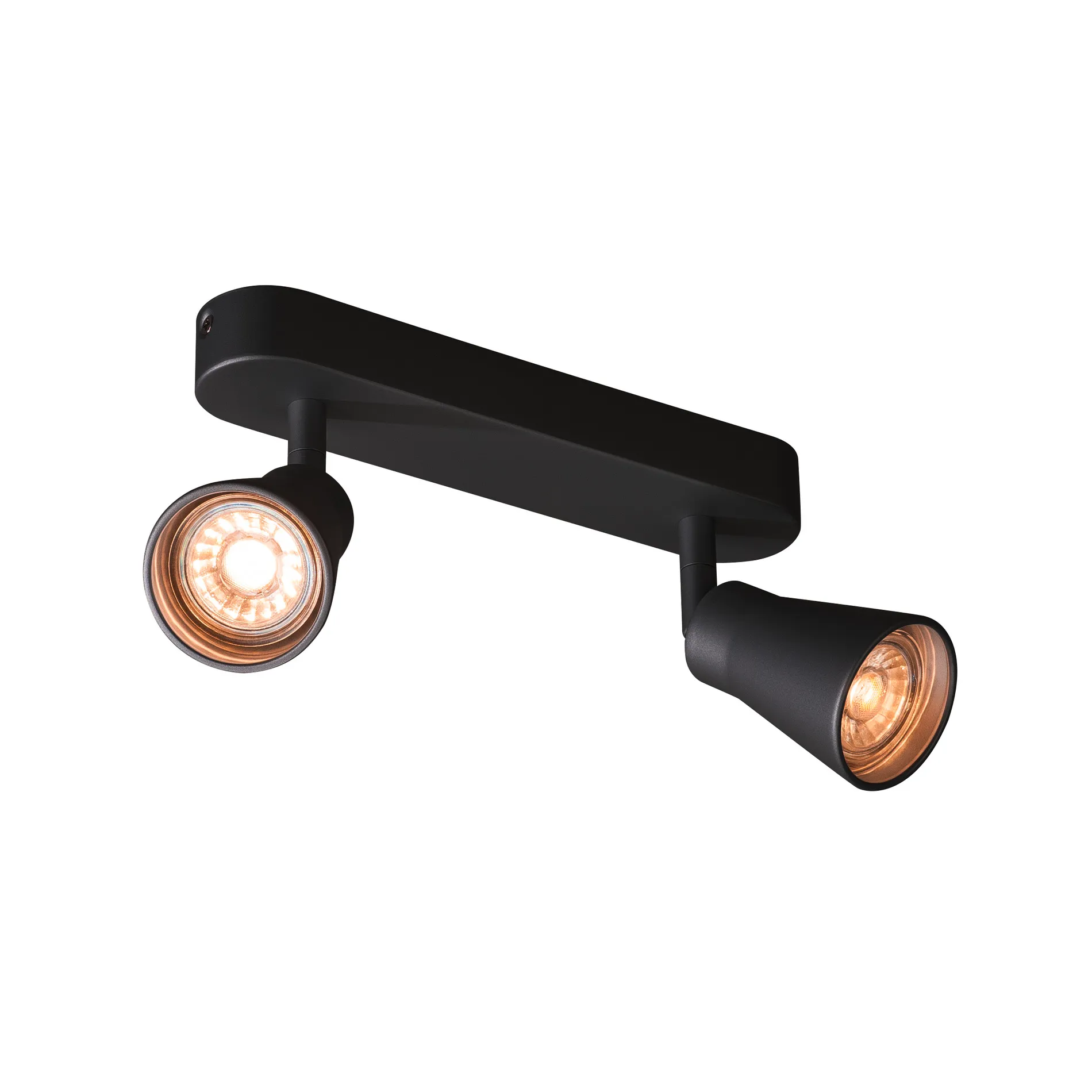 AVO CW Double, indoor wand- en plafondopbouwlamp, QPAR51, zwart, max.
