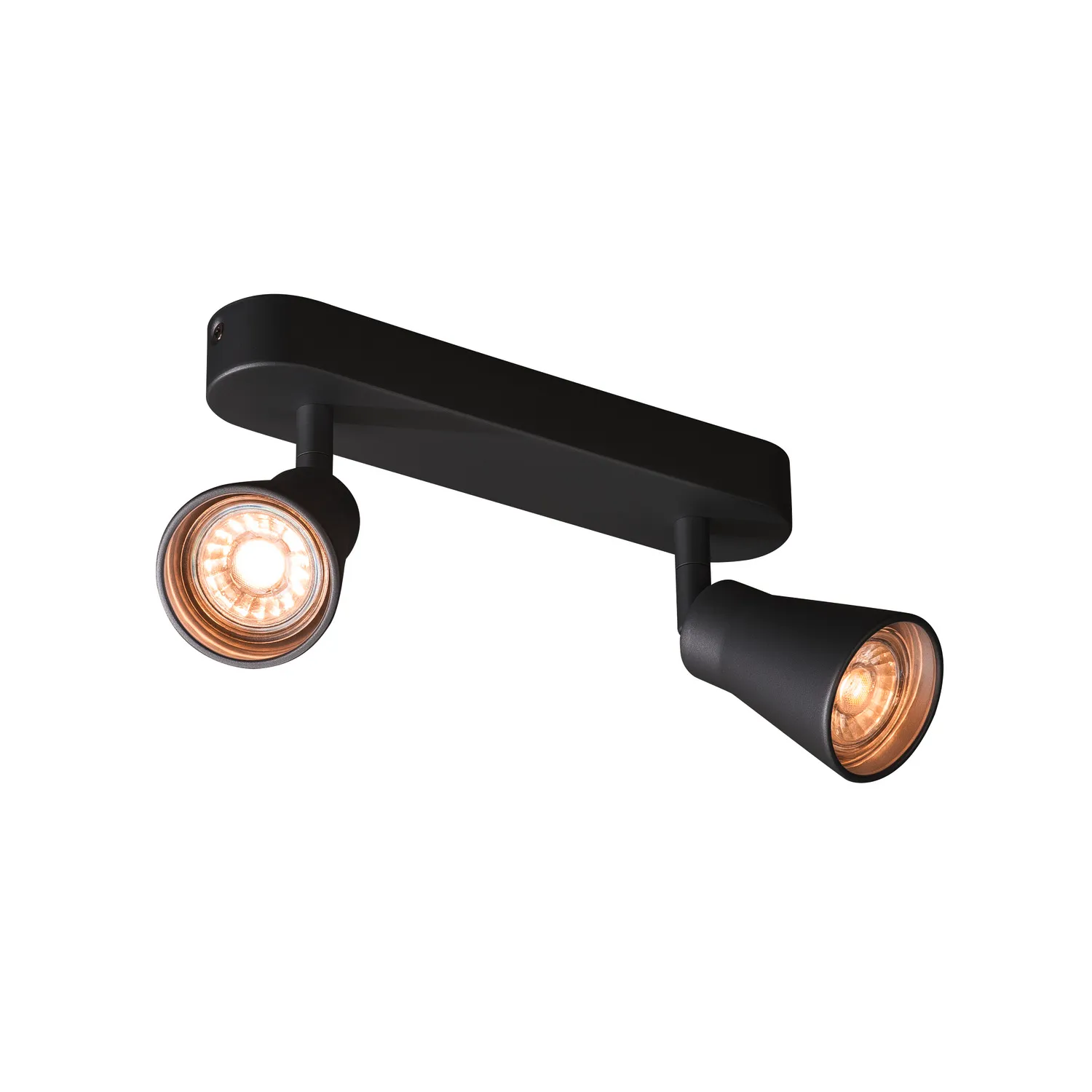 AVO CW Double, indoor wand- en plafondopbouwlamp, QPAR51, zwart, max.