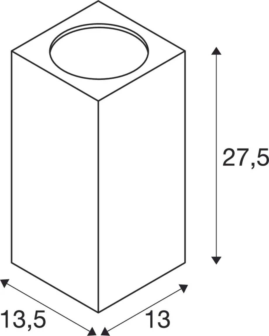 BIG THEO UP/DOWN OUT, wandarmatuur , vierkant, antraciet, ES111, max.