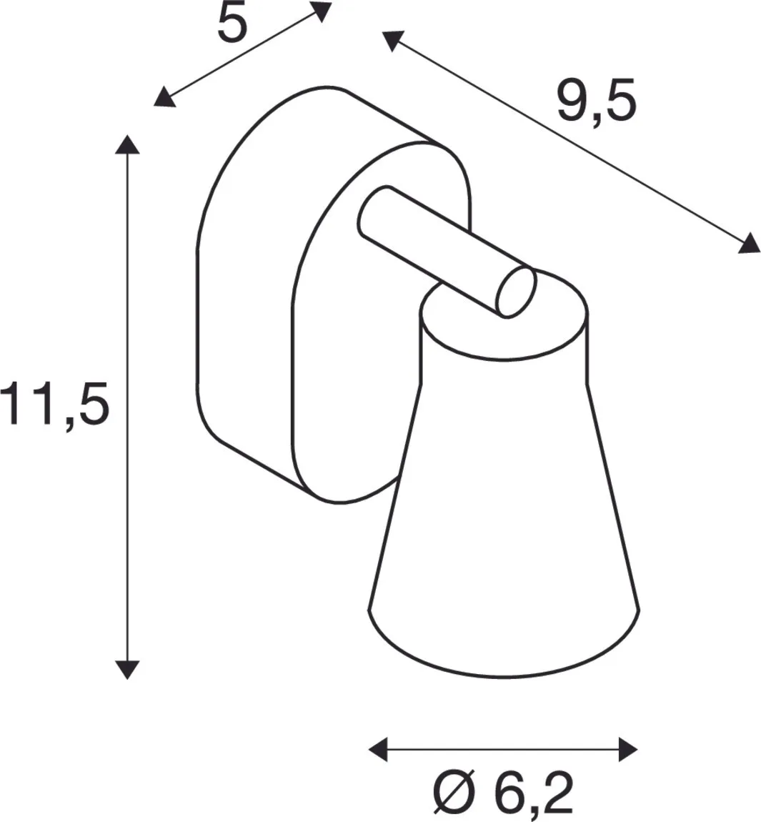 AVO CW Single, indoor wand- en plafondopbouwlamp, QPAR51, zwart, max.