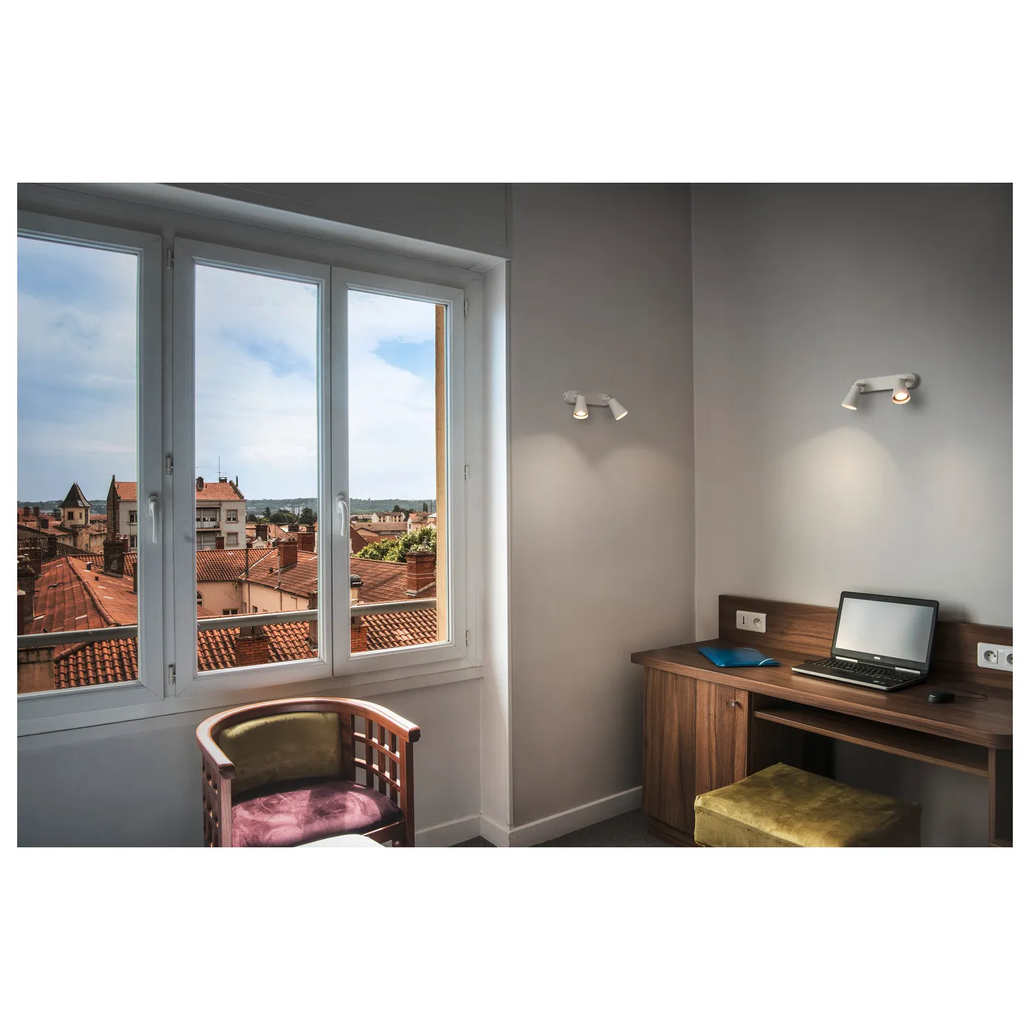 AVO CW Double, indoor wand- en plafondopbouwlamp, QPAR51, wit, max. 50