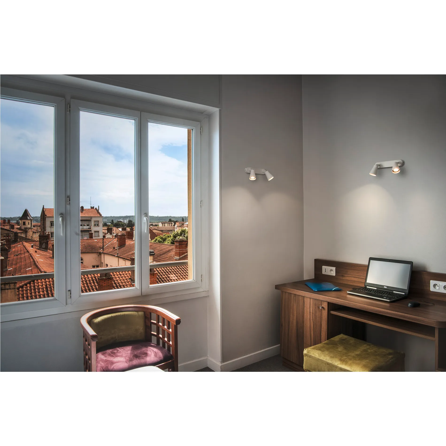 AVO CW Double, indoor wand- en plafondopbouwlamp, QPAR51, wit, max. 50