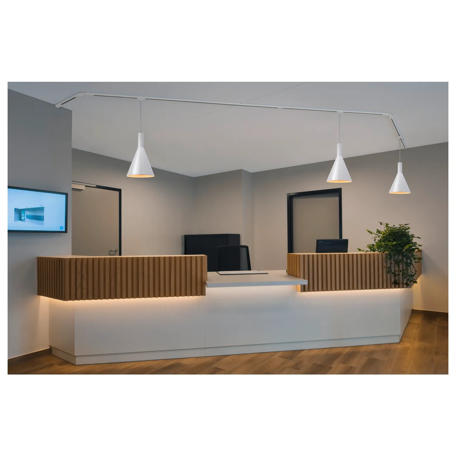 1-fase-hanglampadapter wit, incl. trekontlasting en draadeind