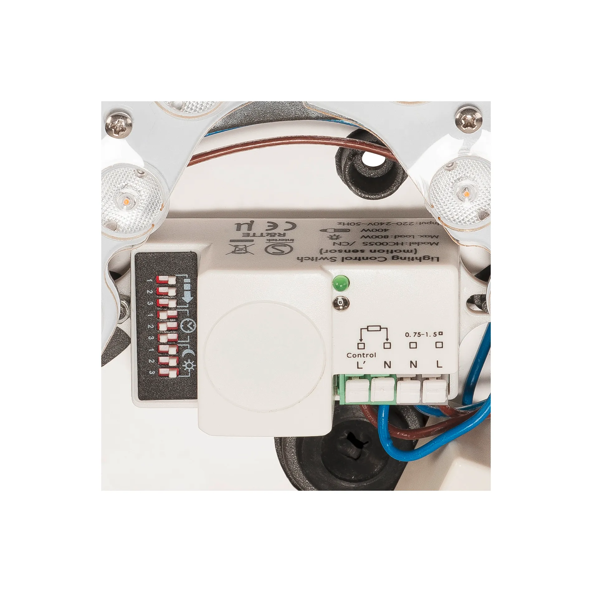 AINOS, plafondarmatuur, led, 3000 K, rond, antraciet, met sensor