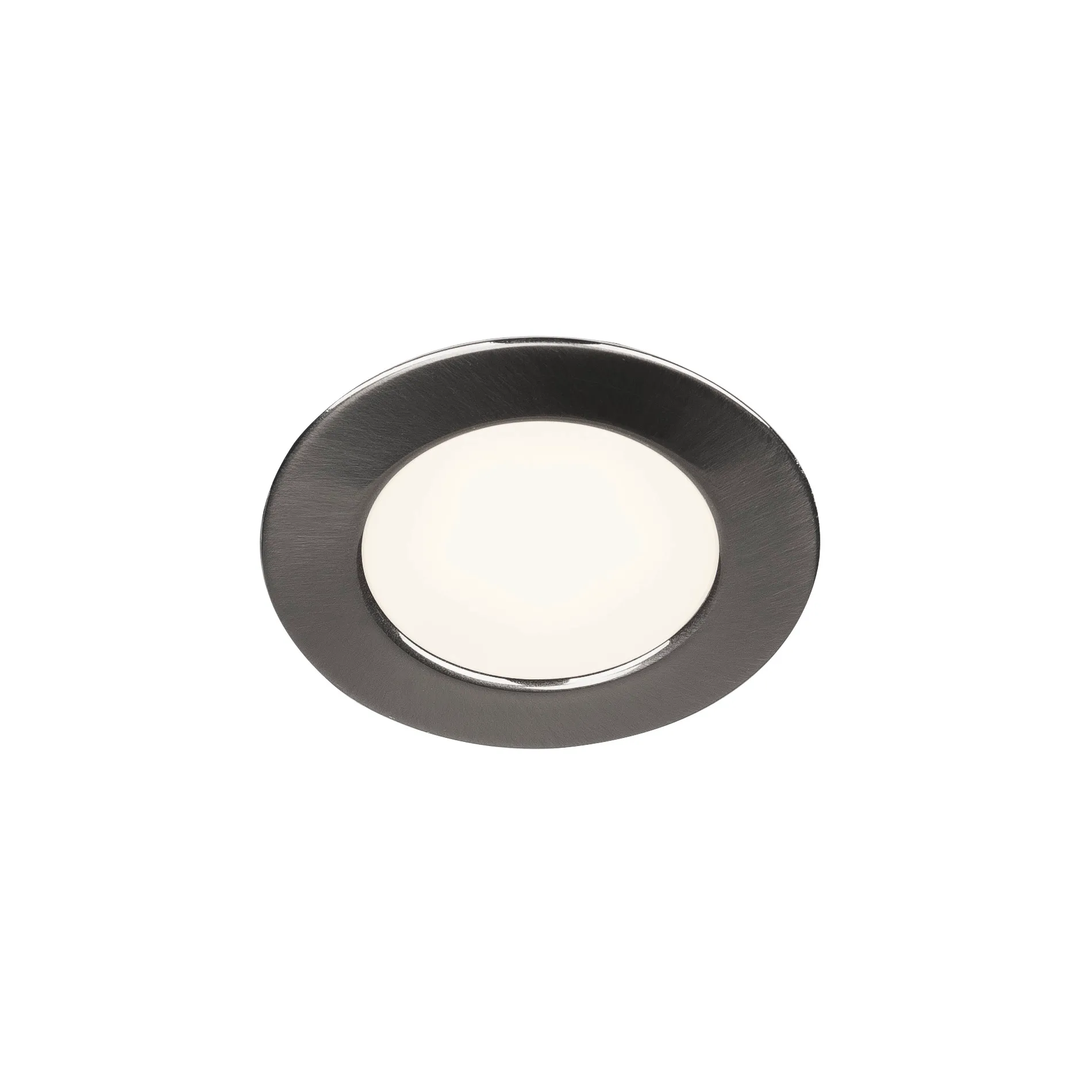 DL 126 LED, downlight, rond, geborsteld metaal, warm wit, 12 V