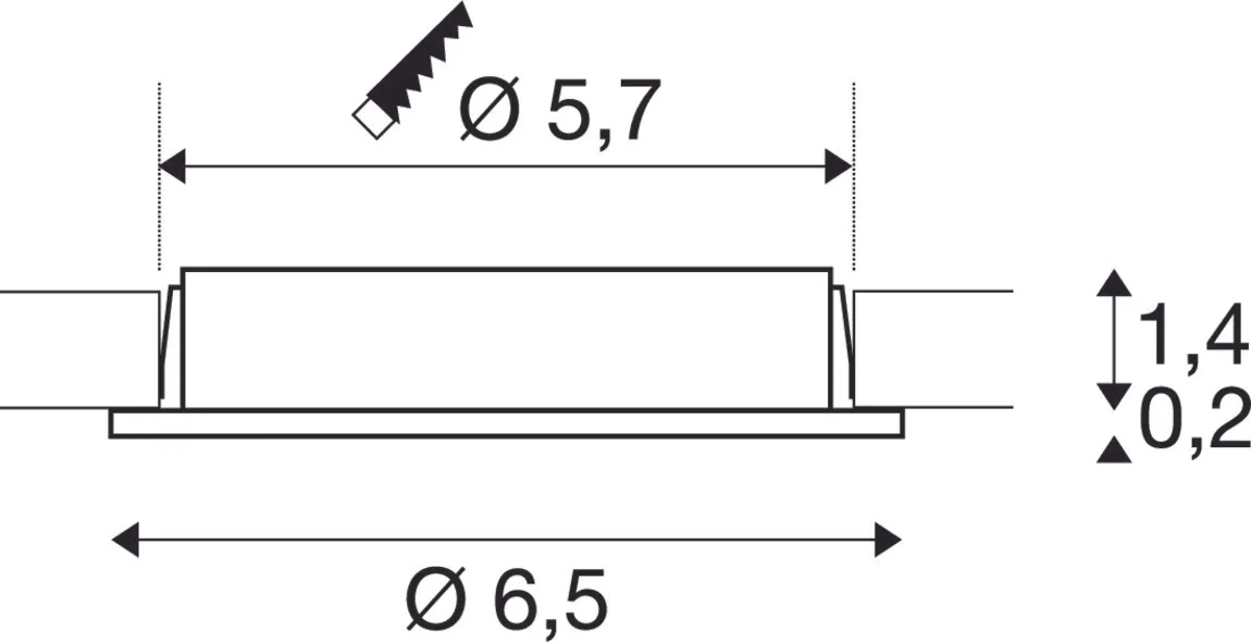 DL 126 LED, downlight, rond, geborsteld metaal, warm wit, 12 V