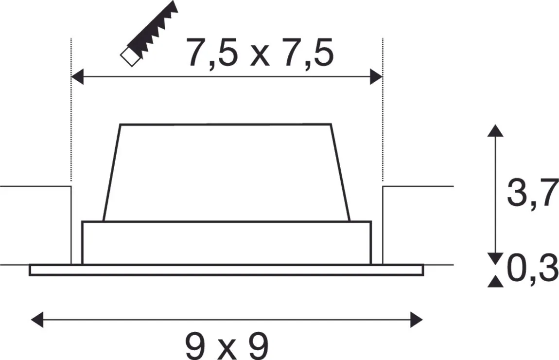 FRAME BASIC LED set, downlight , mat wit, 6 W, 3000 K, incl. driver