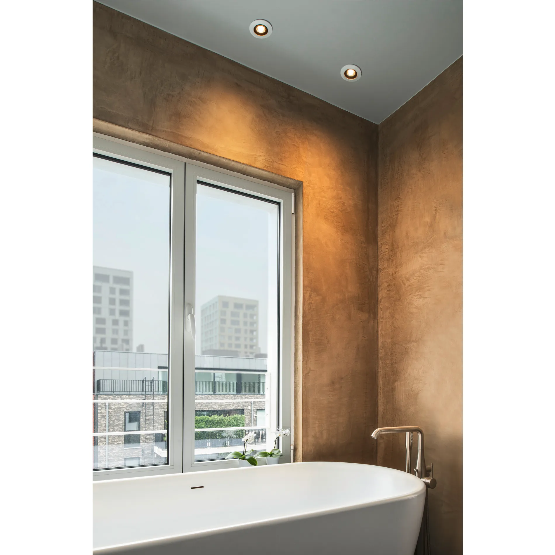 VARU QPAR51 DL, plafondinbouwarmatuur voor buiten, zwart/wit, IP20/65