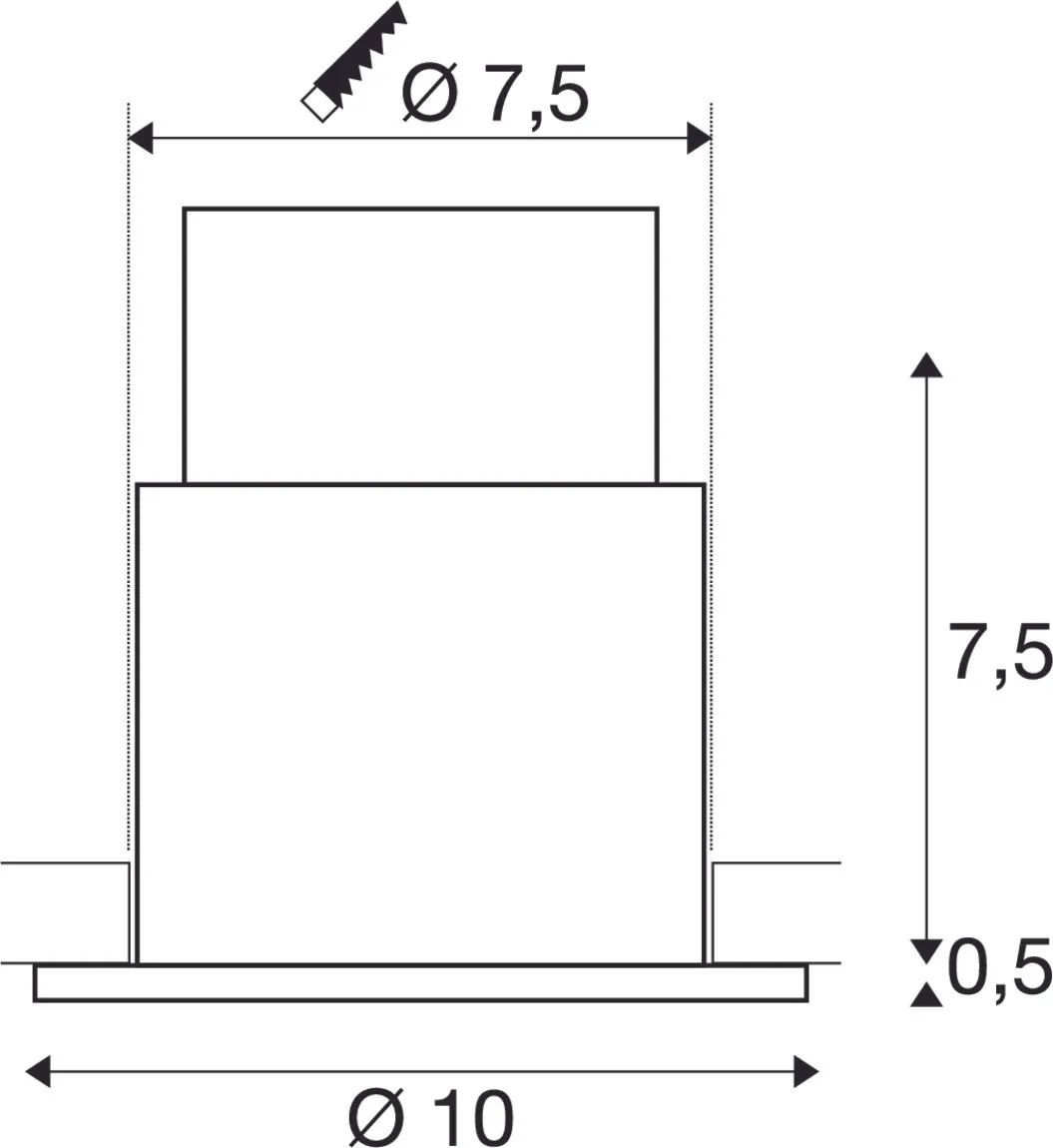 VARU QPAR51 DL, plafondinbouwarmatuur voor buiten, zwart/wit, IP20/65