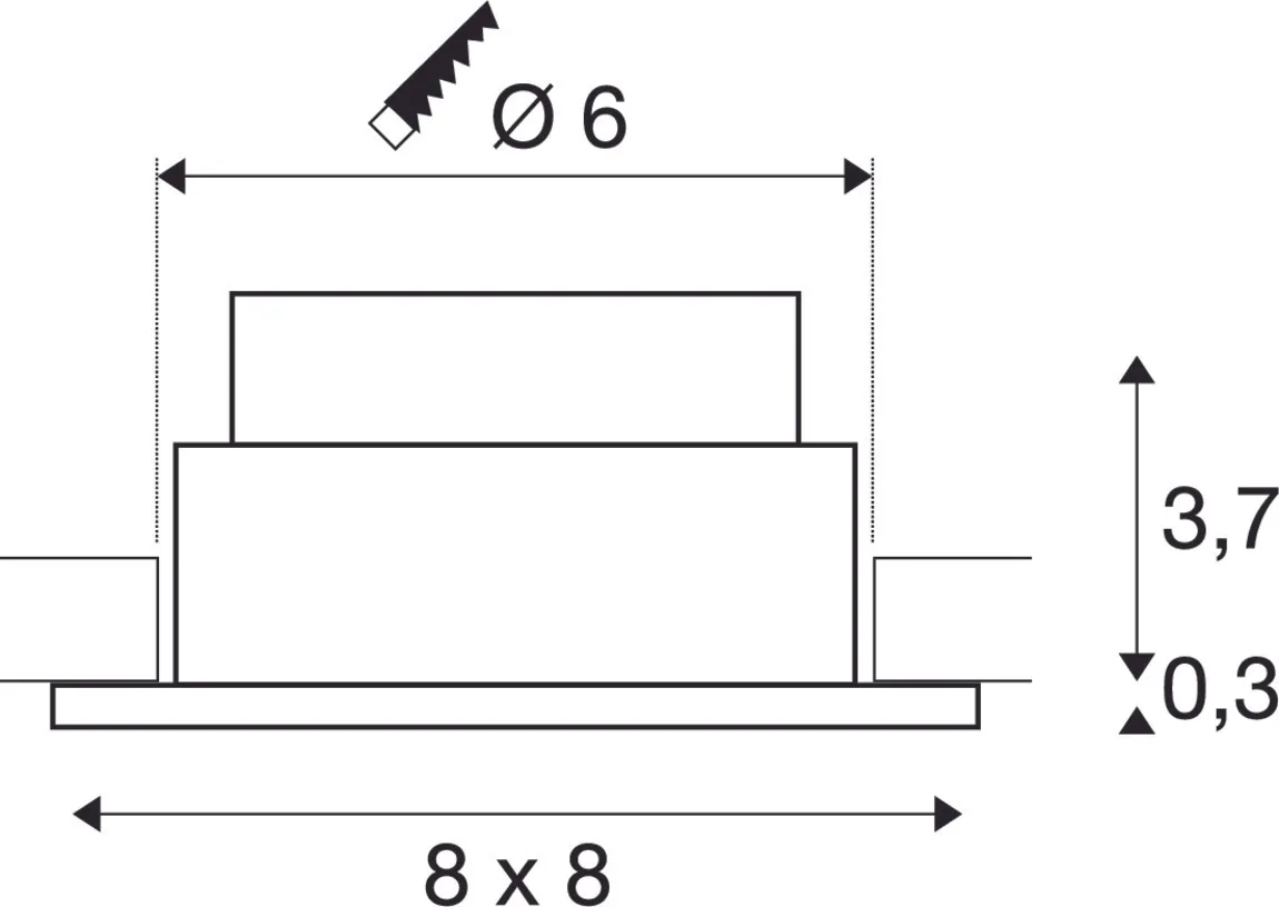 PATTA-I, led plafondinbouwarmatuur voor buiten, rechthoekig, DL, IP65,
