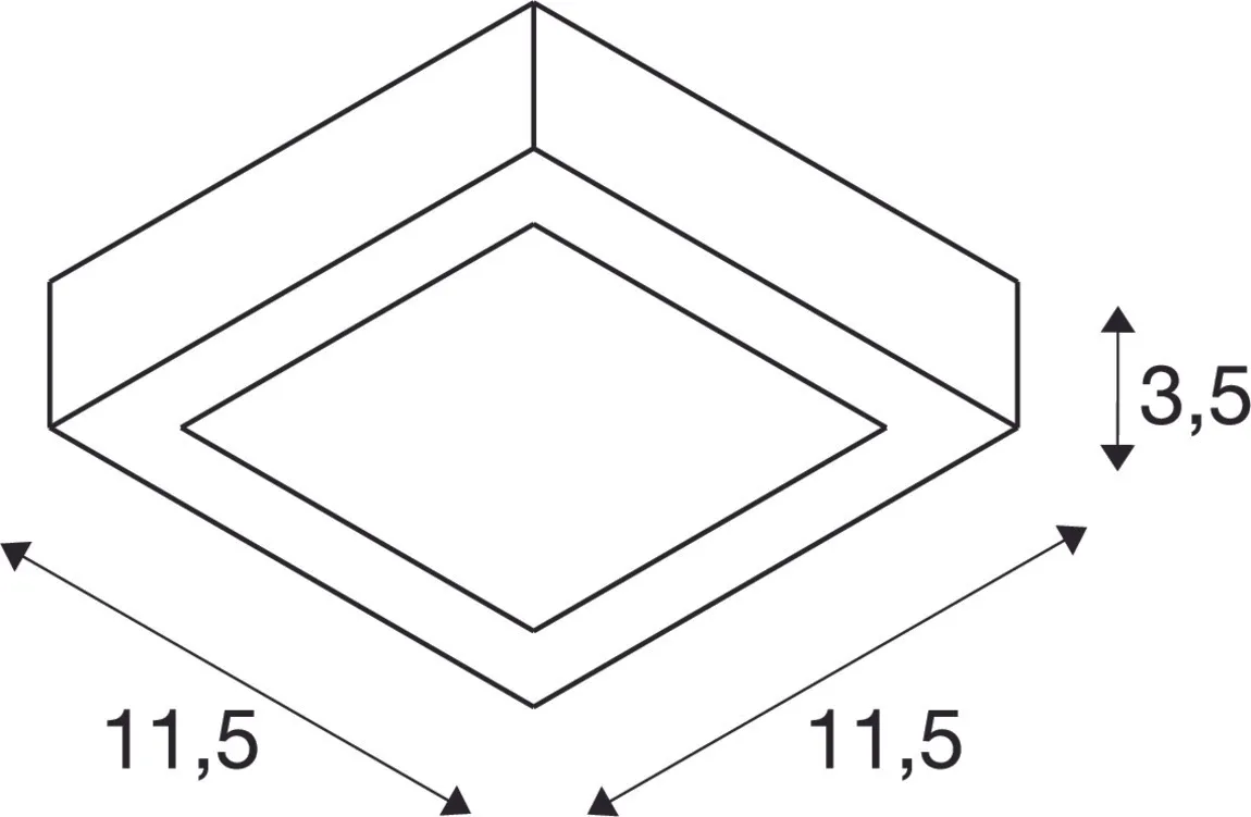 SENSER 12 Indoor LED plafondopbouwarmatuur vierkant wit 3000K