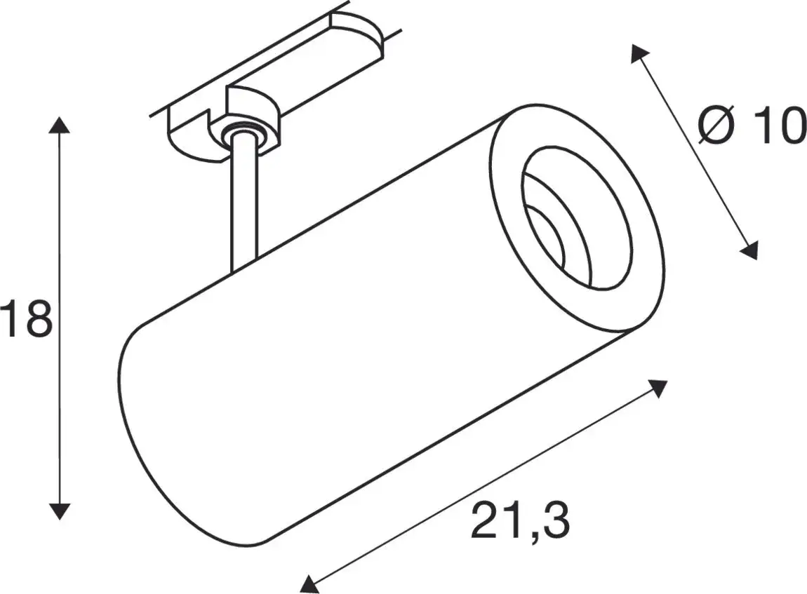 3- NUMINOS® DALI L, 3-fasensysteem lamp zwart/zwart 4000 K 60º