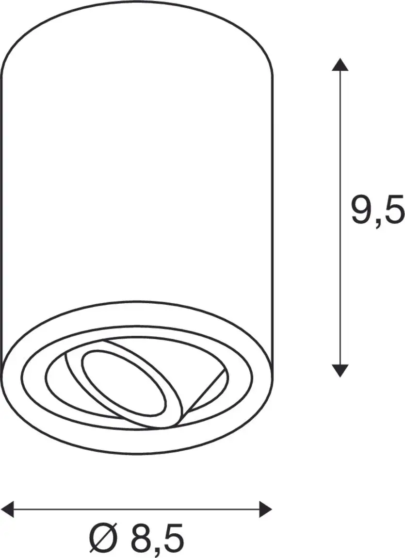 TRILEDO CL, indoor plafondopbouwlamp, QPAR51, geb. alu, max 10W