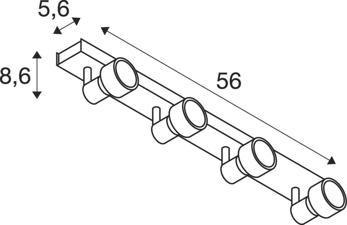 PURI CW, indoor wand- en plafondopbouwlamp, quad, QPAR51, wit, 4x50W