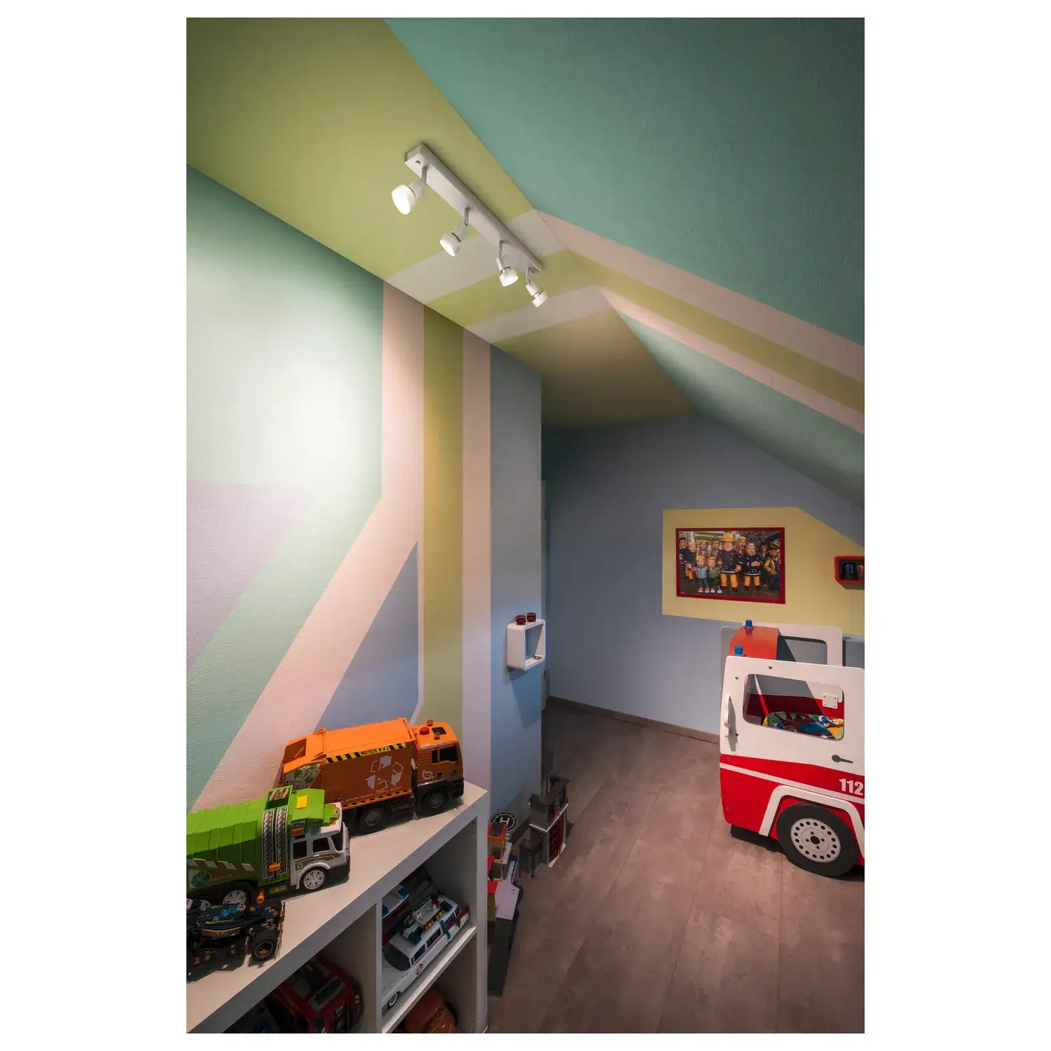 PURI CW, indoor wand- en plafondopbouwlamp, quad, QPAR51, wit, 4x50W