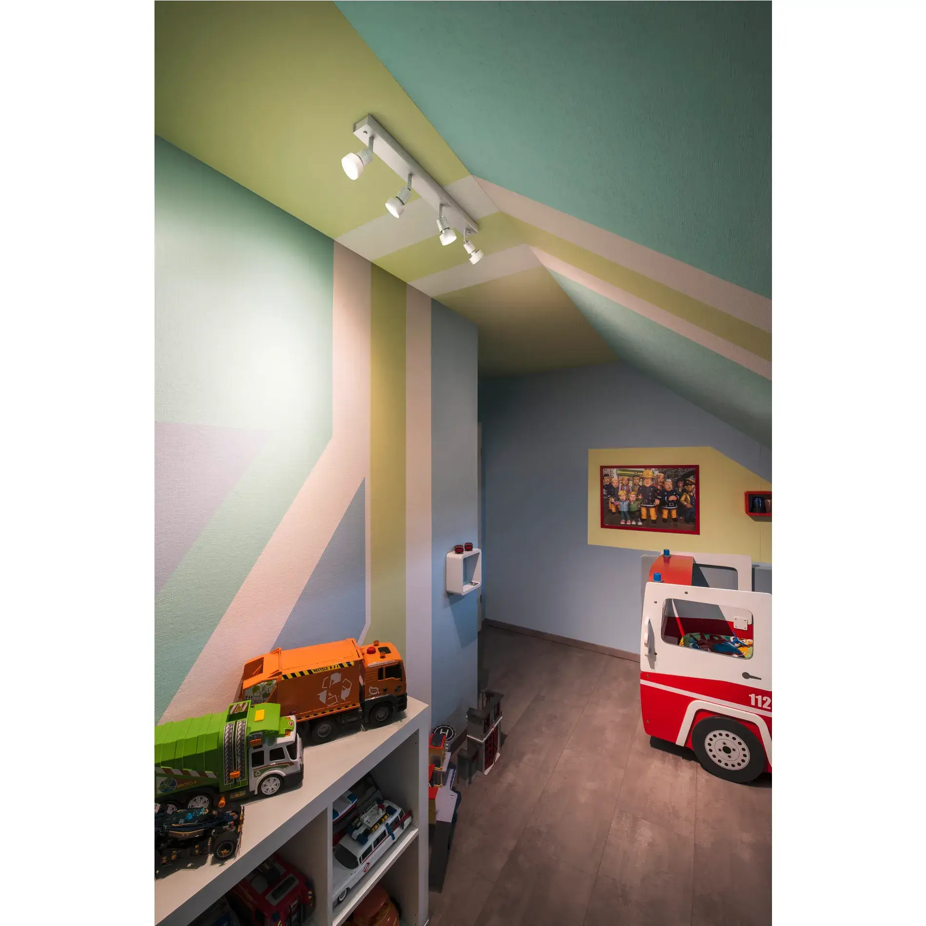 PURI CW, indoor wand- en plafondopbouwlamp, quad, QPAR51, wit, 4x50W