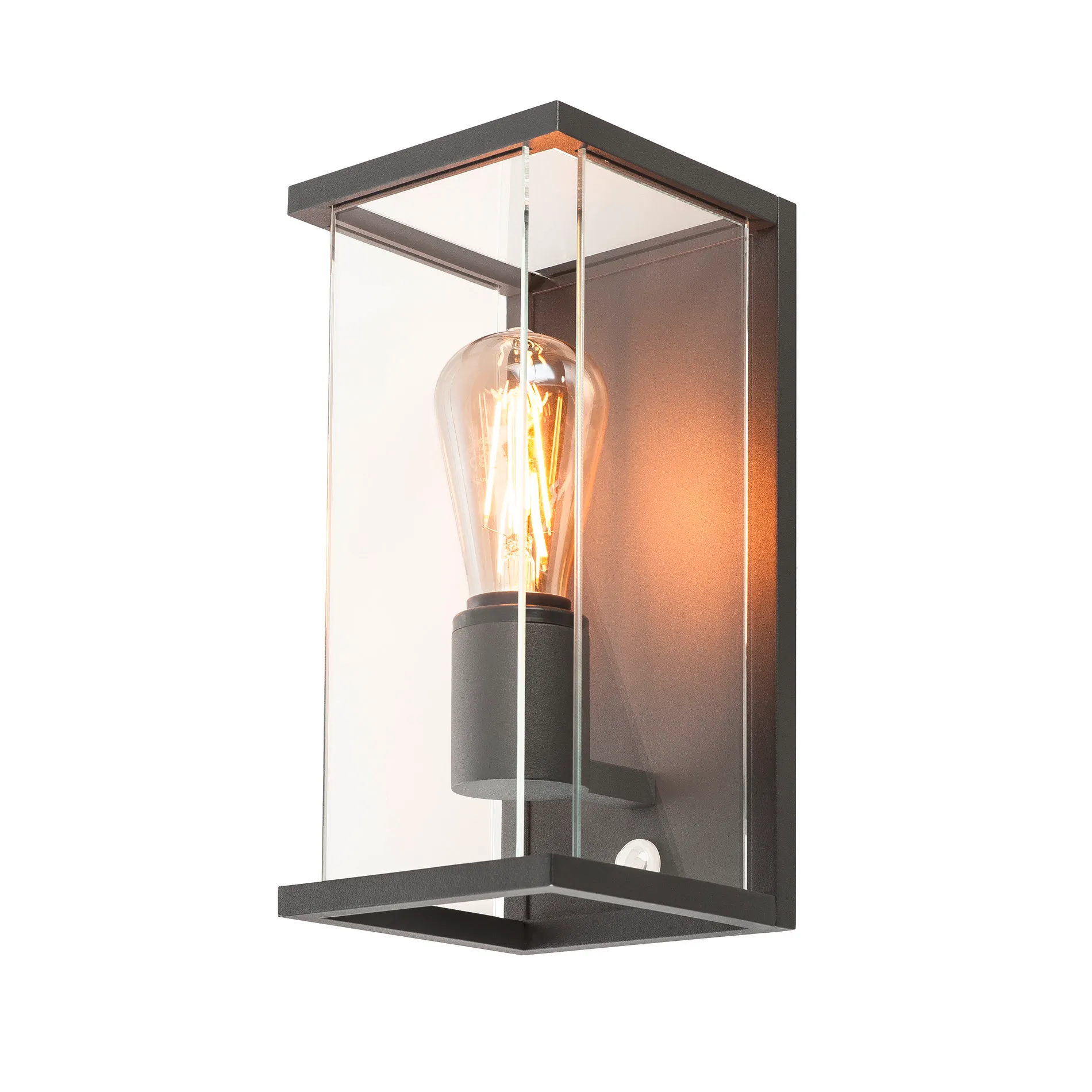 QUADRULO SENSOR WL E27, wandopbouwarmatuur voor buiten, antraciet, inc