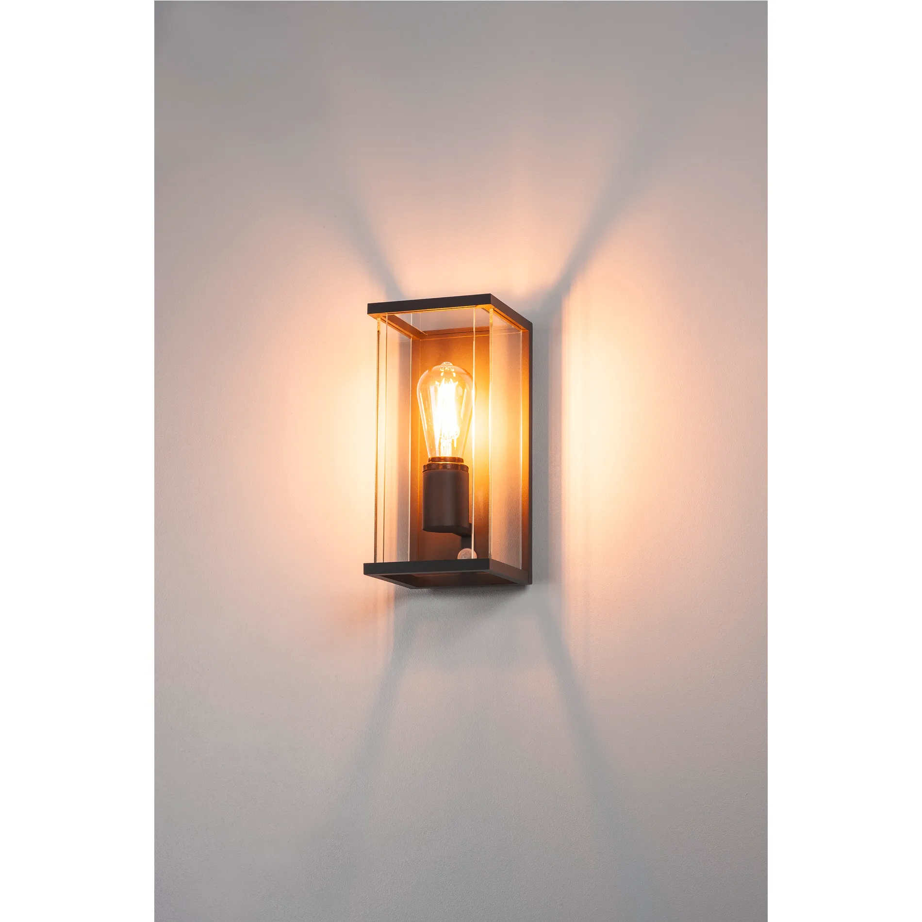 QUADRULO SENSOR WL E27, wandopbouwarmatuur voor buiten, antraciet, inc