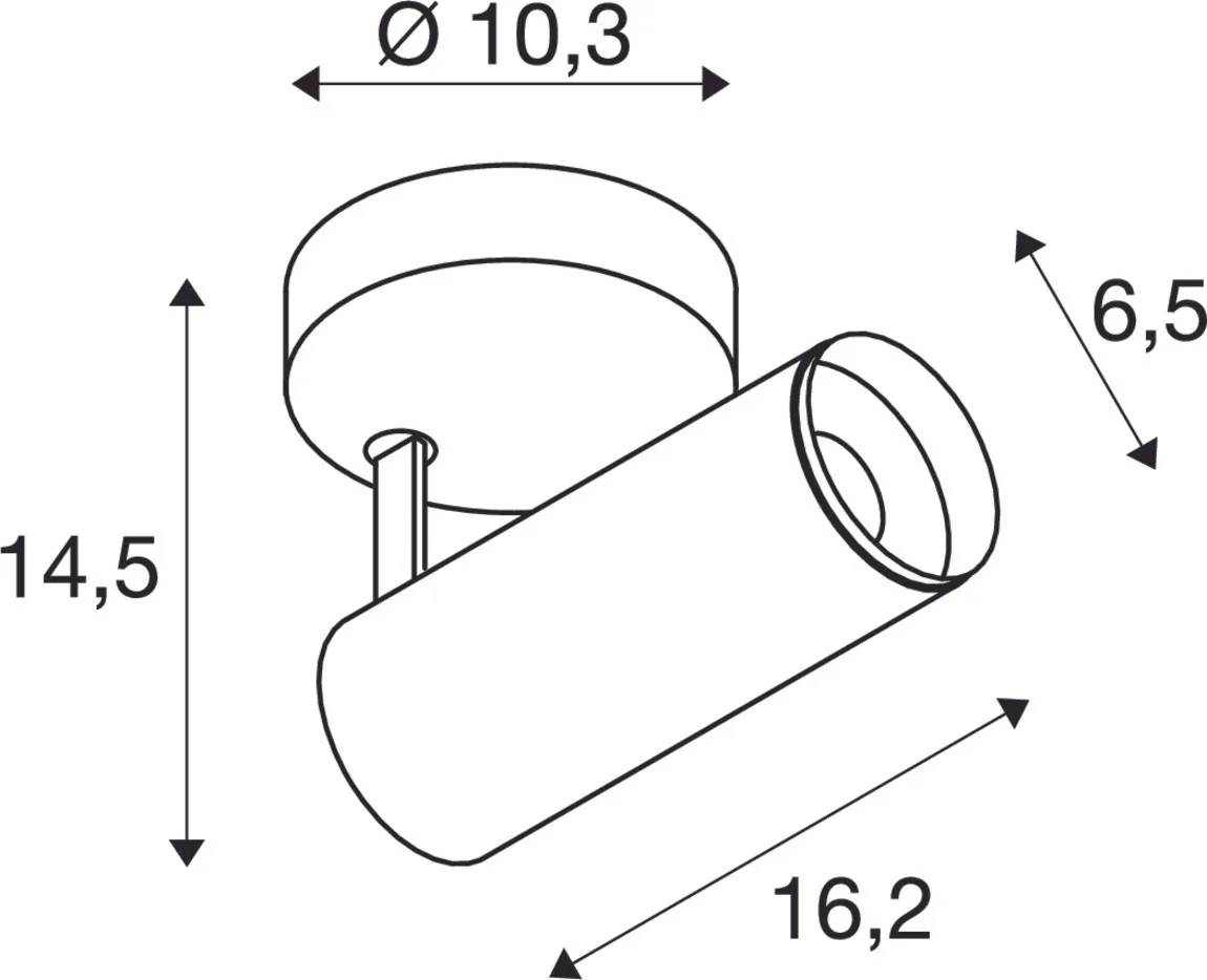 NUMINOS® SPOT DALI S, Indoor led plafondopbouwlamp wit/zwart 4000 K 60
