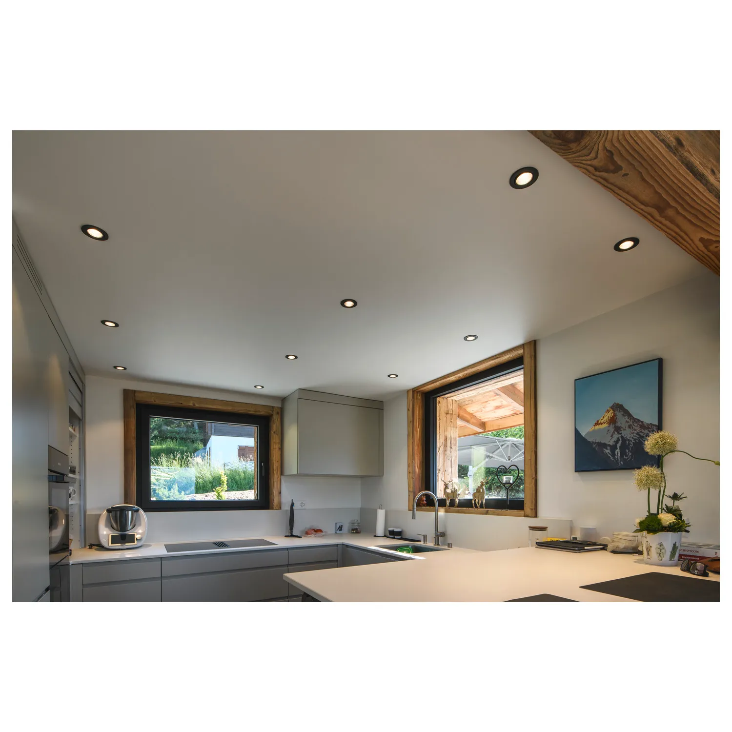 NEW TRIA® 68, plafondinbouwlamp, 1800-3000K, 60°, IP20, rond, zwart