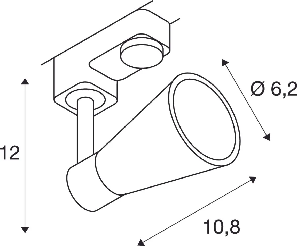 AVO spot incl. 3-fase adapter, zwart, 1x GU10, max. 50 W