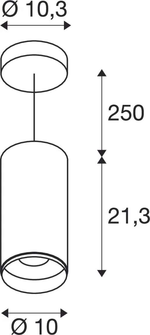 NUMINOS® PD PHASE L, Indoor led pendellamp wit/zwart 2700 K 60°