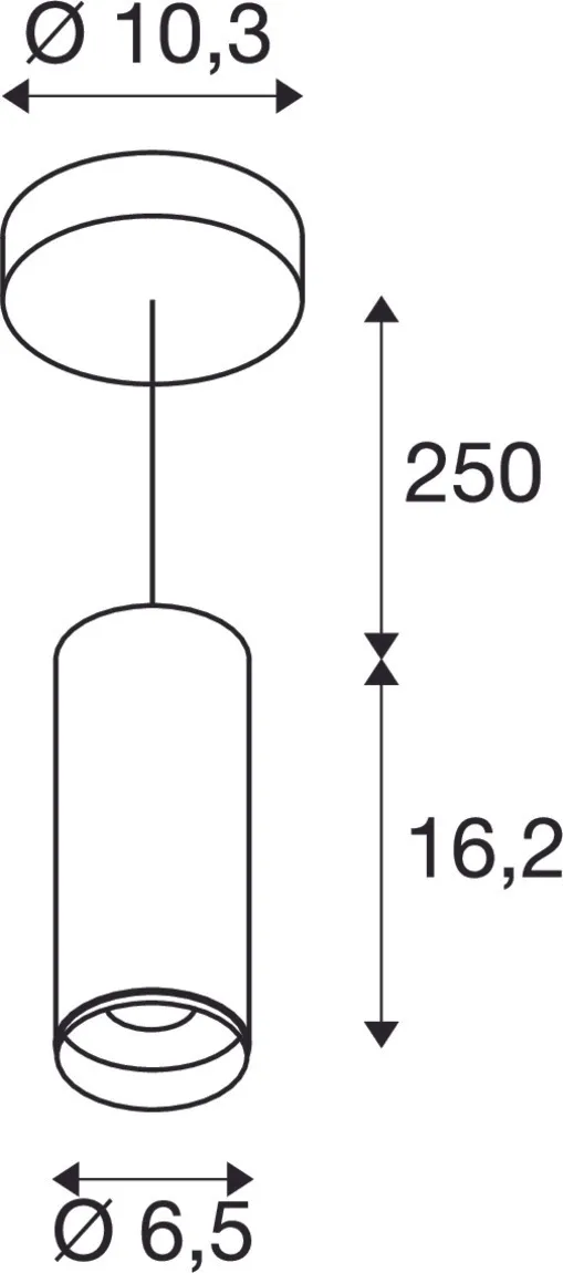 NUMINOS® PD DALI S, Indoor led pendellamp wit/zwart 2700 K 60°