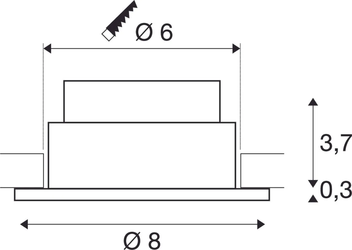 PATTA-I, led plafondinbouwarmatuur voor buiten, rond, DL, IP65, zwart,