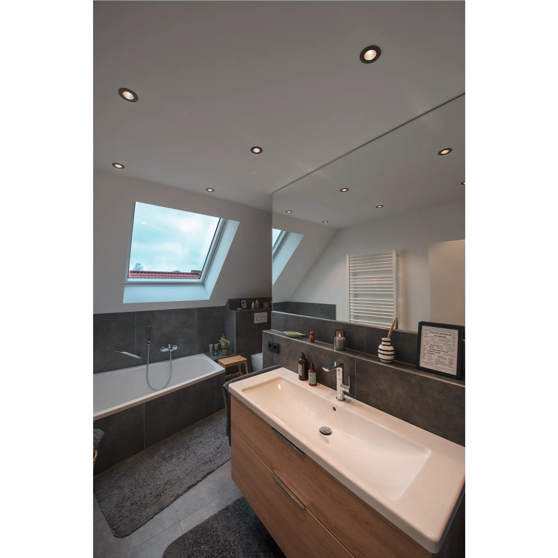 PATTA-I, led plafondinbouwarmatuur voor buiten, rond, DL, IP65, zwart,