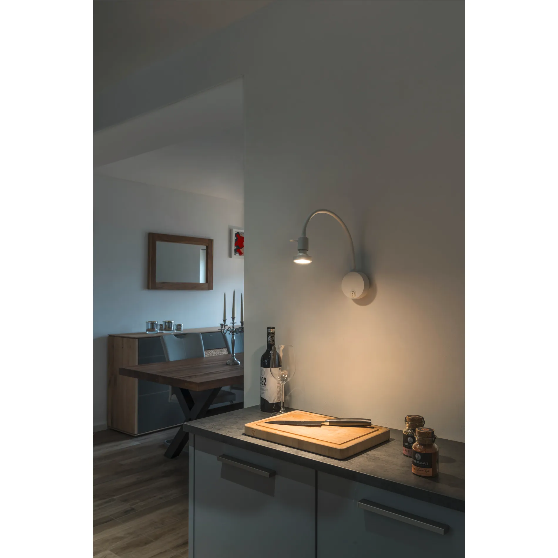 DIO FLEX PLATE QPAR51 WL, wandopbouwarmatuur voor binnen, wit