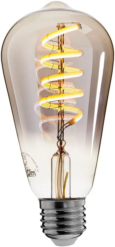 Zigbee led filament lamp dimbaar E27, edison ST64, Smokey 2000K-4000K