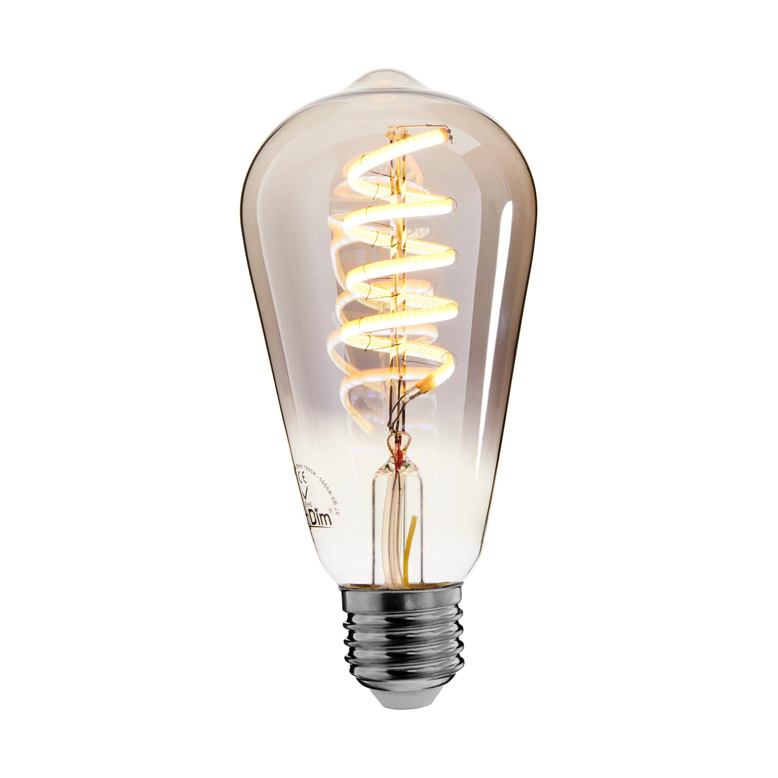 Zigbee led filament lamp dimbaar E27, edison ST64, Smokey 2000K-4000K