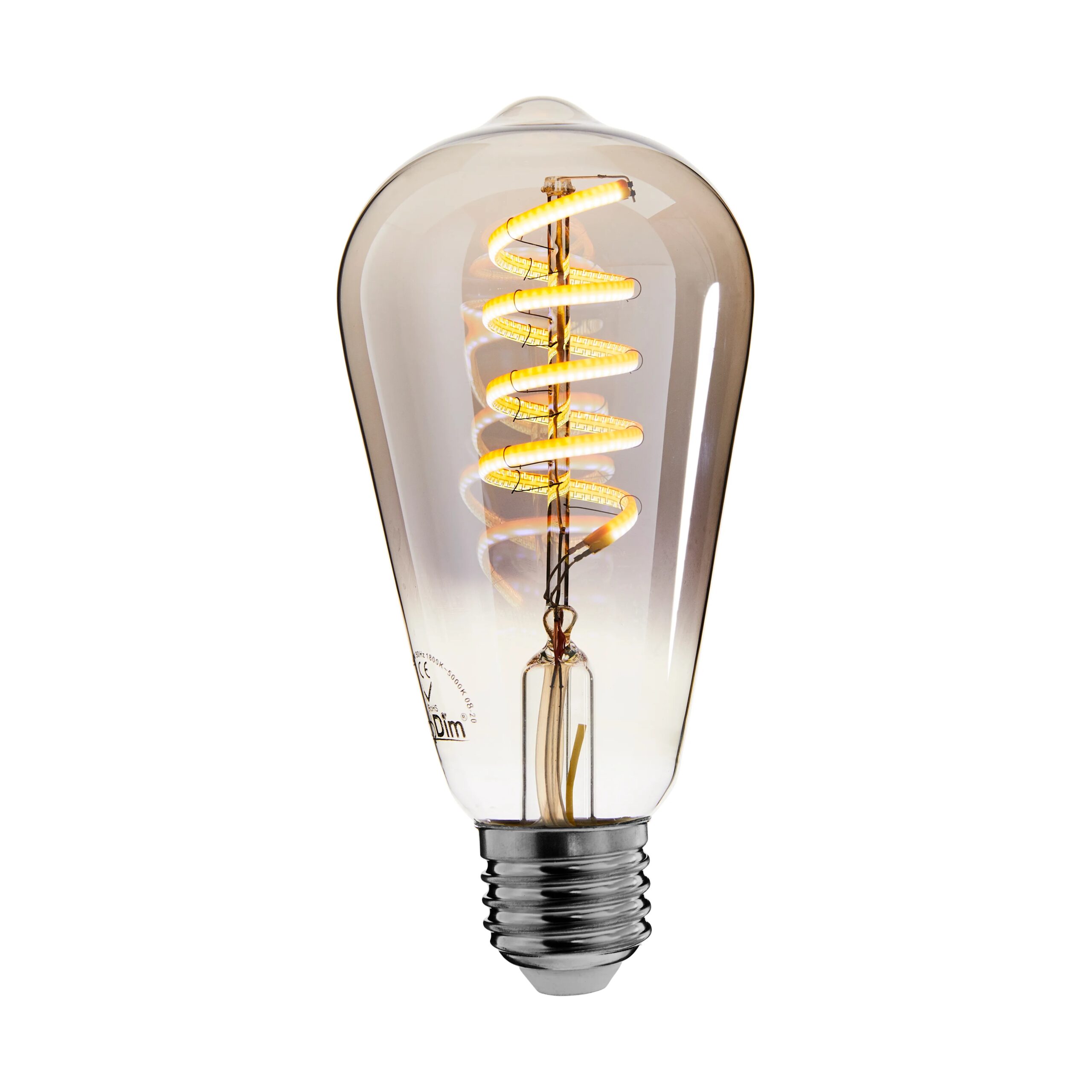 Zigbee led filament lamp dimbaar E27, edison ST64, Smokey 2000K-4000K