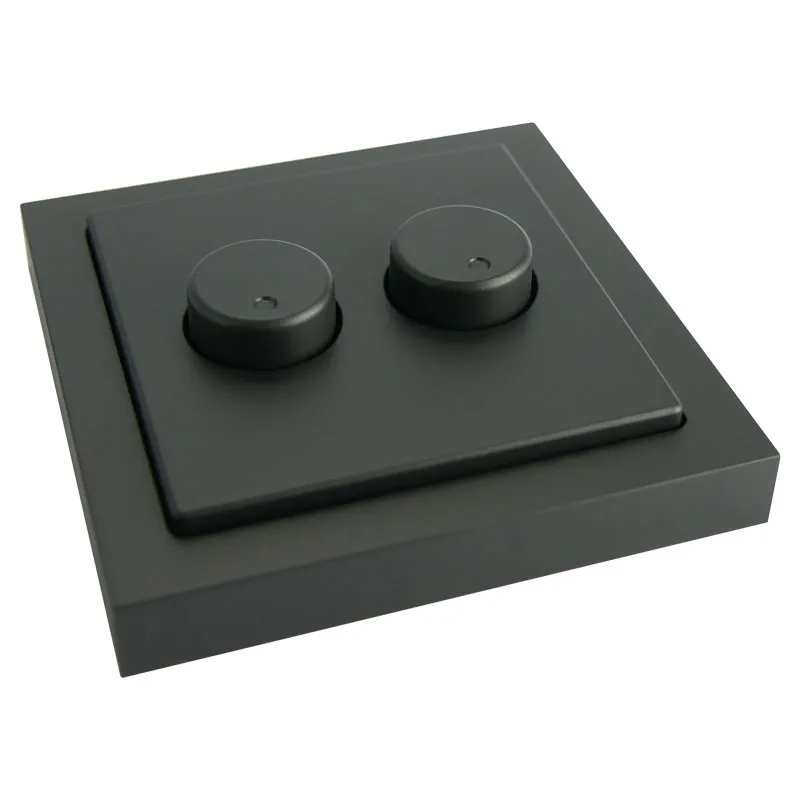 Duo dimmerknop Busch-Jaeger Future Linear zwart incl. centraalplaat