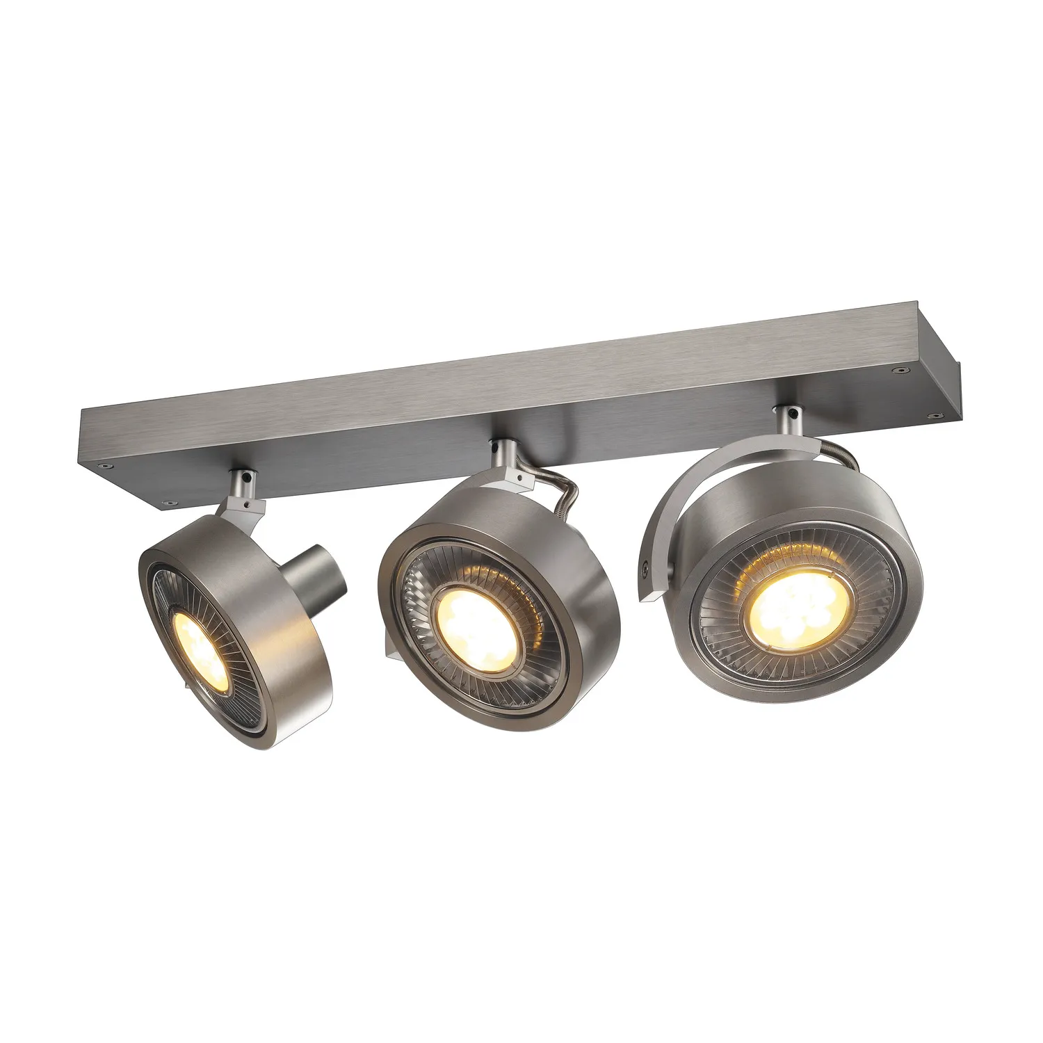 KALU 3 QPAR plafondlamp, geborsteld aluminium, ES111, max. 3x75 W