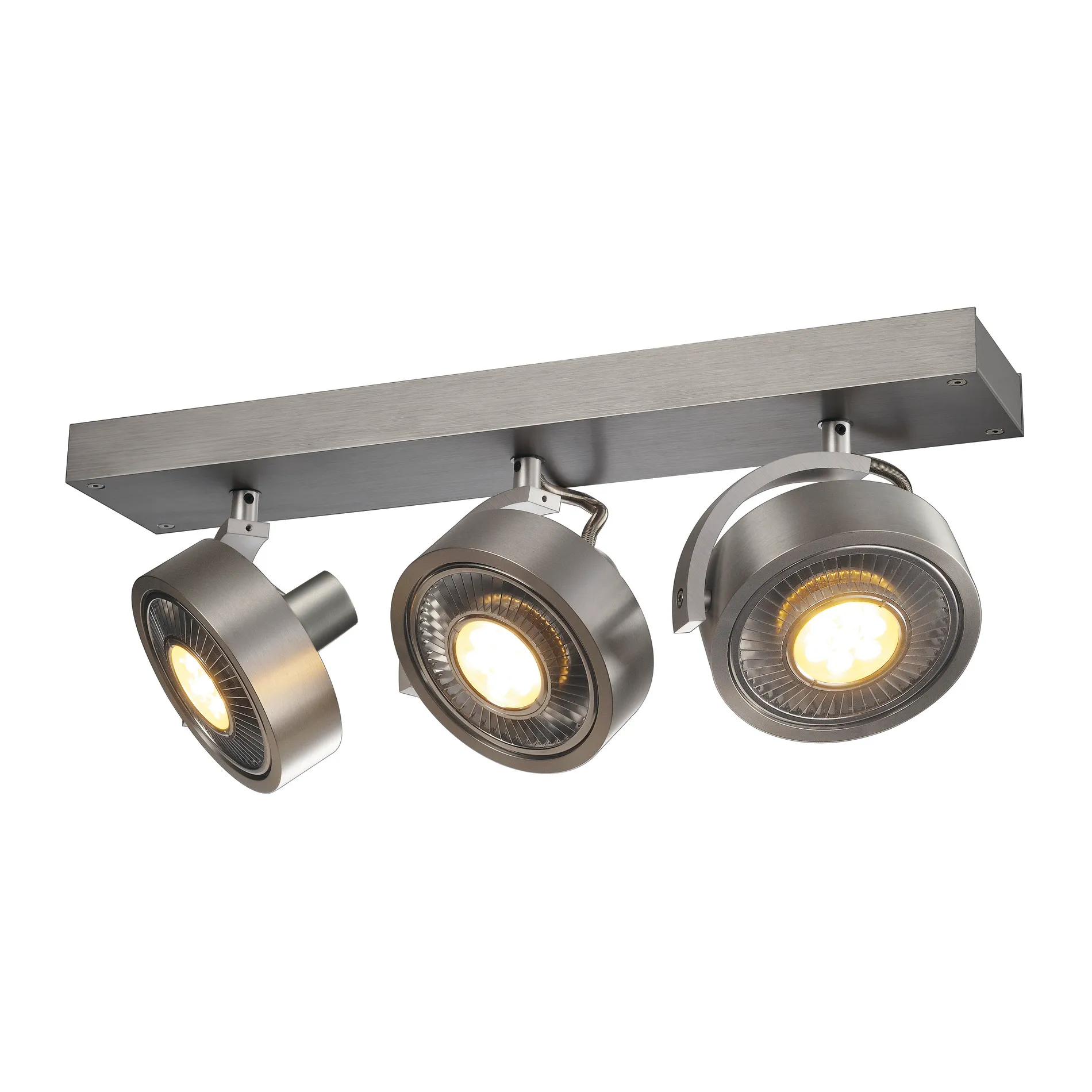 KALU 3 QPAR plafondlamp, geborsteld aluminium, ES111, max. 3x75 W