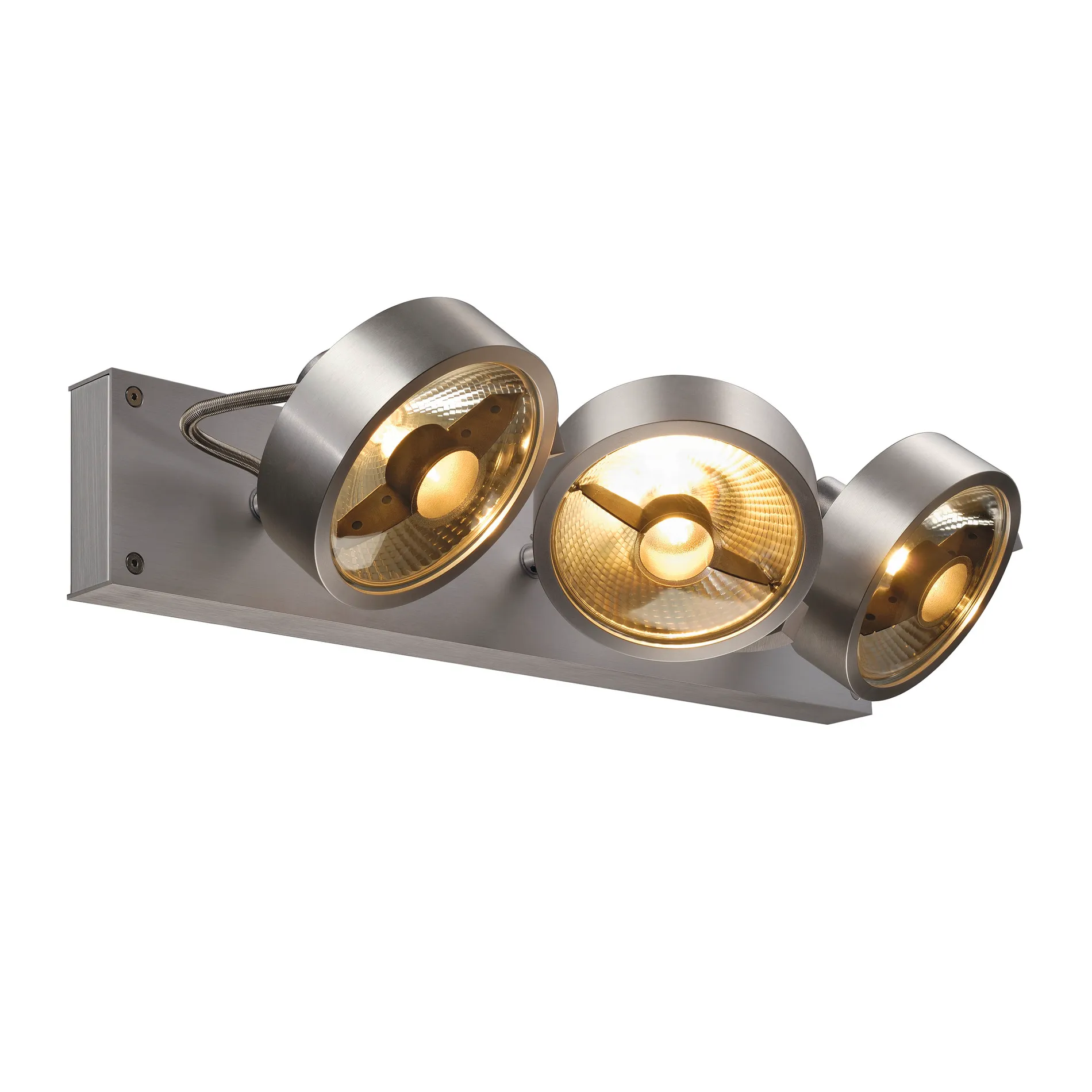 KALU 3 QPAR plafondlamp, geborsteld aluminium, ES111, max. 3x75 W